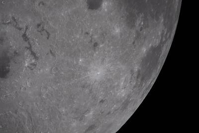 Moon near side, Copernicus crater rays